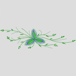 绿色植物刺绣图案
