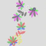 彩色刺绣花卉图案