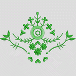 绿色植物刺绣图案