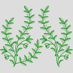 绿色植物刺绣图案