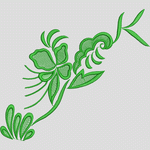 绿色植物刺绣图案