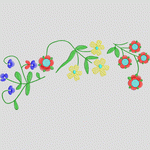 彩色刺绣花卉图案