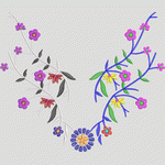 彩色刺绣花卉图案