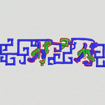 迷宫中跳跃的彩色人形