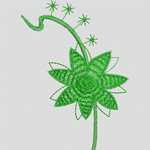 绿色植物刺绣图案