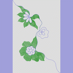 绿色植物刺绣图案