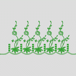 绿色植物刺绣边饰图案