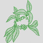 绿色植物刺绣图案