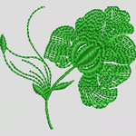 绿色刺绣花卉图案