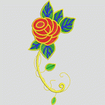 彩色刺绣玫瑰花图案