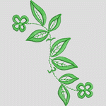 绿色植物刺绣图案