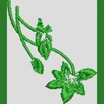 绿色藤蔓植物刺绣图案