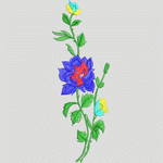 彩色刺绣花卉图案