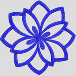 蓝色刺绣花朵图案
