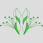 绿色植物刺绣图案
