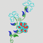 彩色花卉刺绣图案
