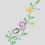 彩色刺绣花卉图案