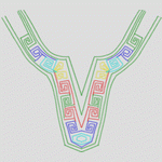 彩色几何刺绣图案设计 衣领VIP