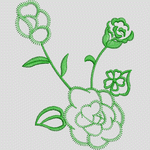 绿色刺绣花卉图案