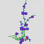 蓝色花朵植物设计图