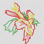 彩色刺绣花卉图案