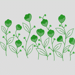 绿色植物刺绣图案