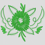 绿色植物刺绣图案