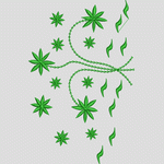 绿色植物刺绣图案