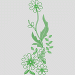 绿色刺绣花卉图案