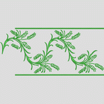 绿色植物刺绣图案