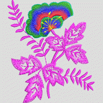 彩色刺绣花卉图案
