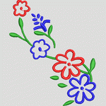 彩色花卉刺绣图案