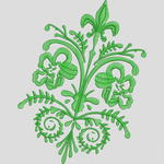 绿色植物刺绣图案