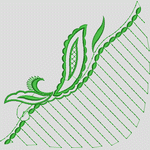 绿色刺绣植物图案设计