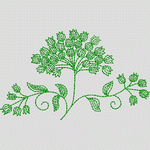 绿色植物刺绣图案