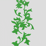 绿色植物刺绣图案