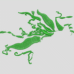 绿色植物刺绣图案