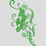 绿色植物刺绣图案
