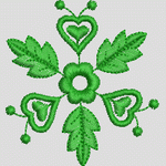 绿色刺绣雪花图案