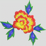 彩色刺绣花朵图案