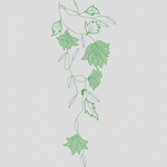 绿色藤蔓植物刺绣图案