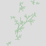 绿色植物线条图案