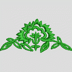 绿色植物刺绣图案