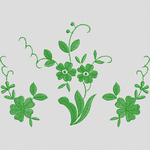 绿色植物刺绣图案