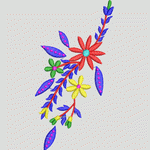 彩色刺绣花卉图案