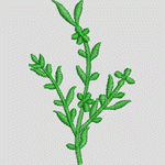 绿色植物刺绣图案
