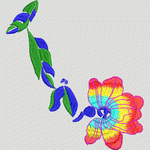 彩色刺绣花卉图案