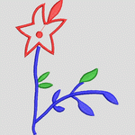 红色花朵刺绣图案