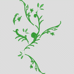 绿色植物刺绣图案