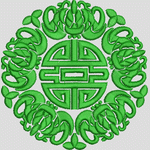 绿色吉祥图案刺绣设计 吉祥VIP